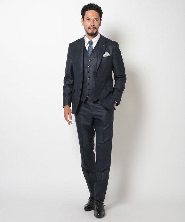 ブライト杢グレンチェックスーツセットアップ＜スリーピース対応