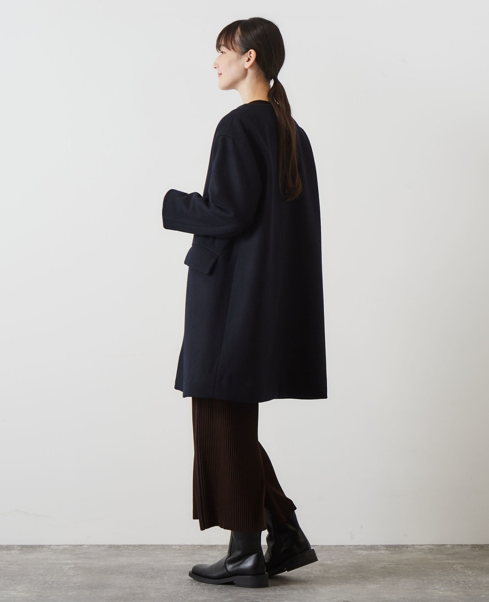 ミドル丈ノーカラーコート｜LOGEMENT DE CLAIRE（ロジュモンドクレール