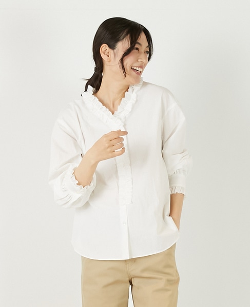 アソートVフリルシャツ】｜MELROSE CLAIRE（メルローズクレール