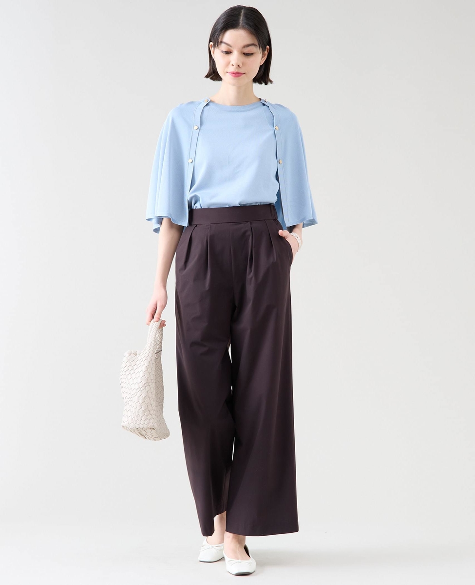 定番》タックワイドストレートパンツ（セットアップ可）｜TIARA