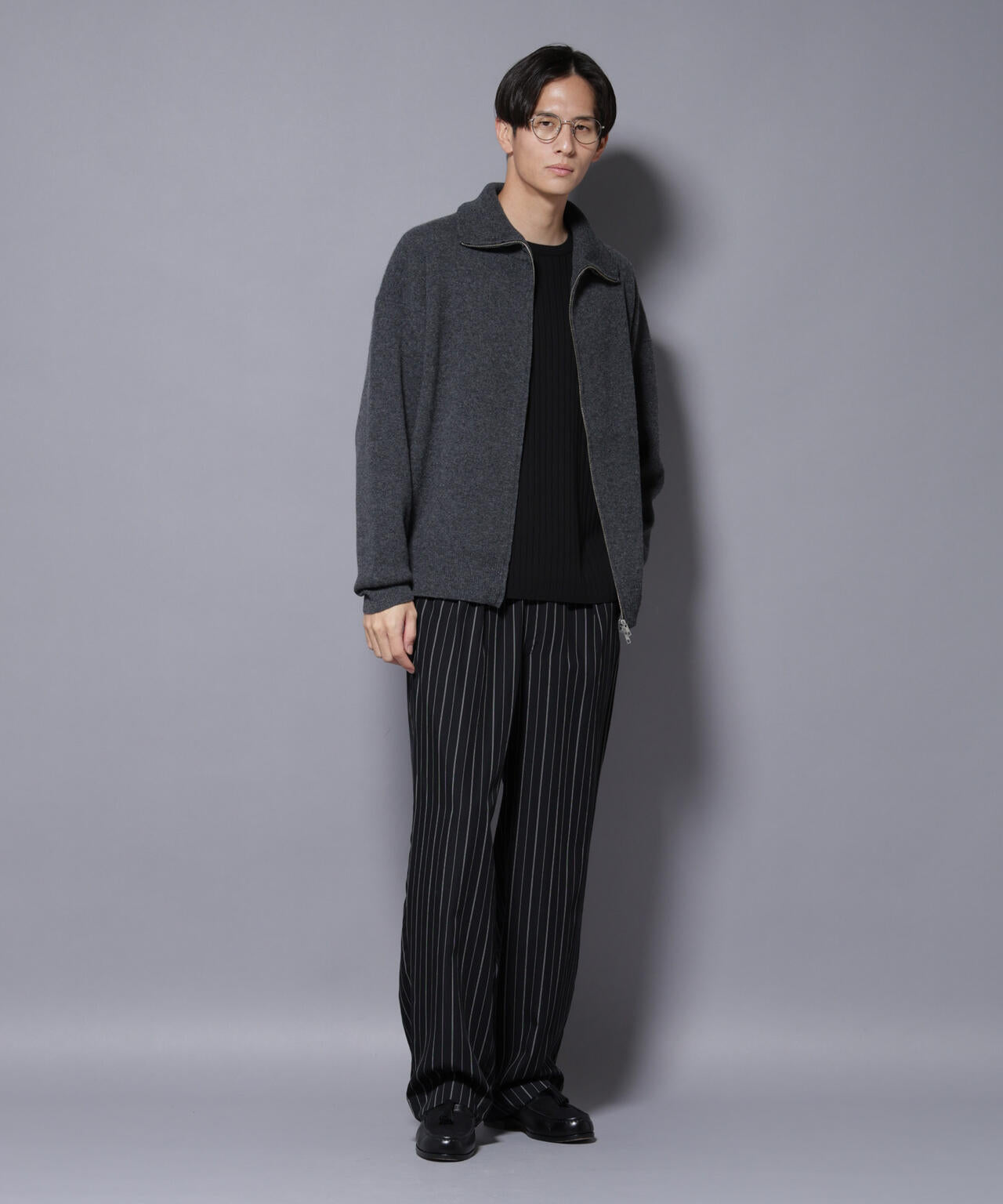 ウールカシミヤドライバーズニット