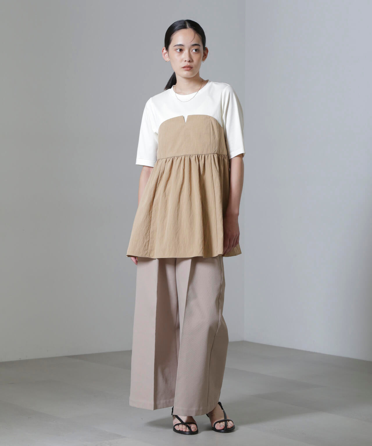 ビスチェ コンビ ギャザー トップス