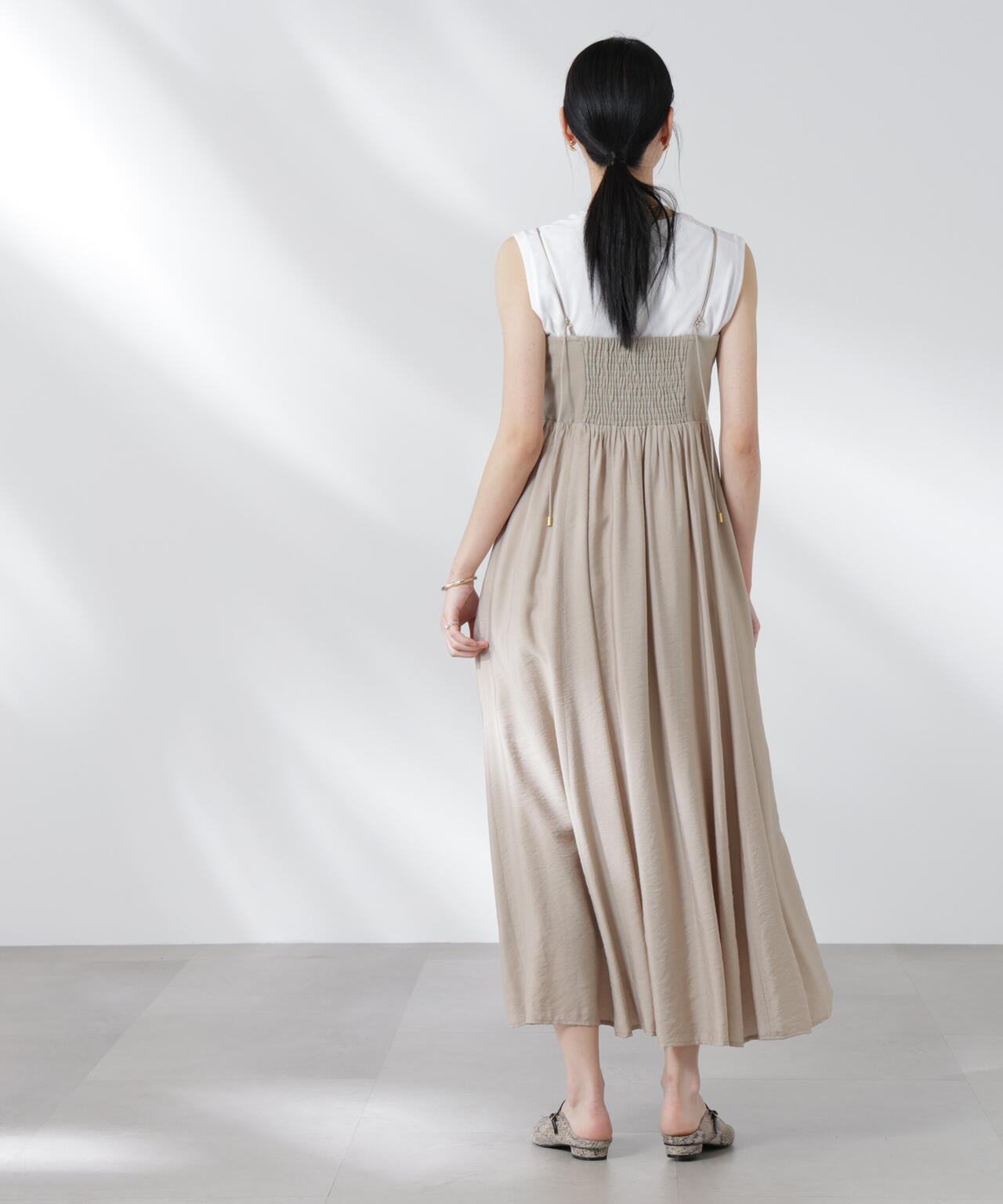 リブドッキング 2way キャミワンピース