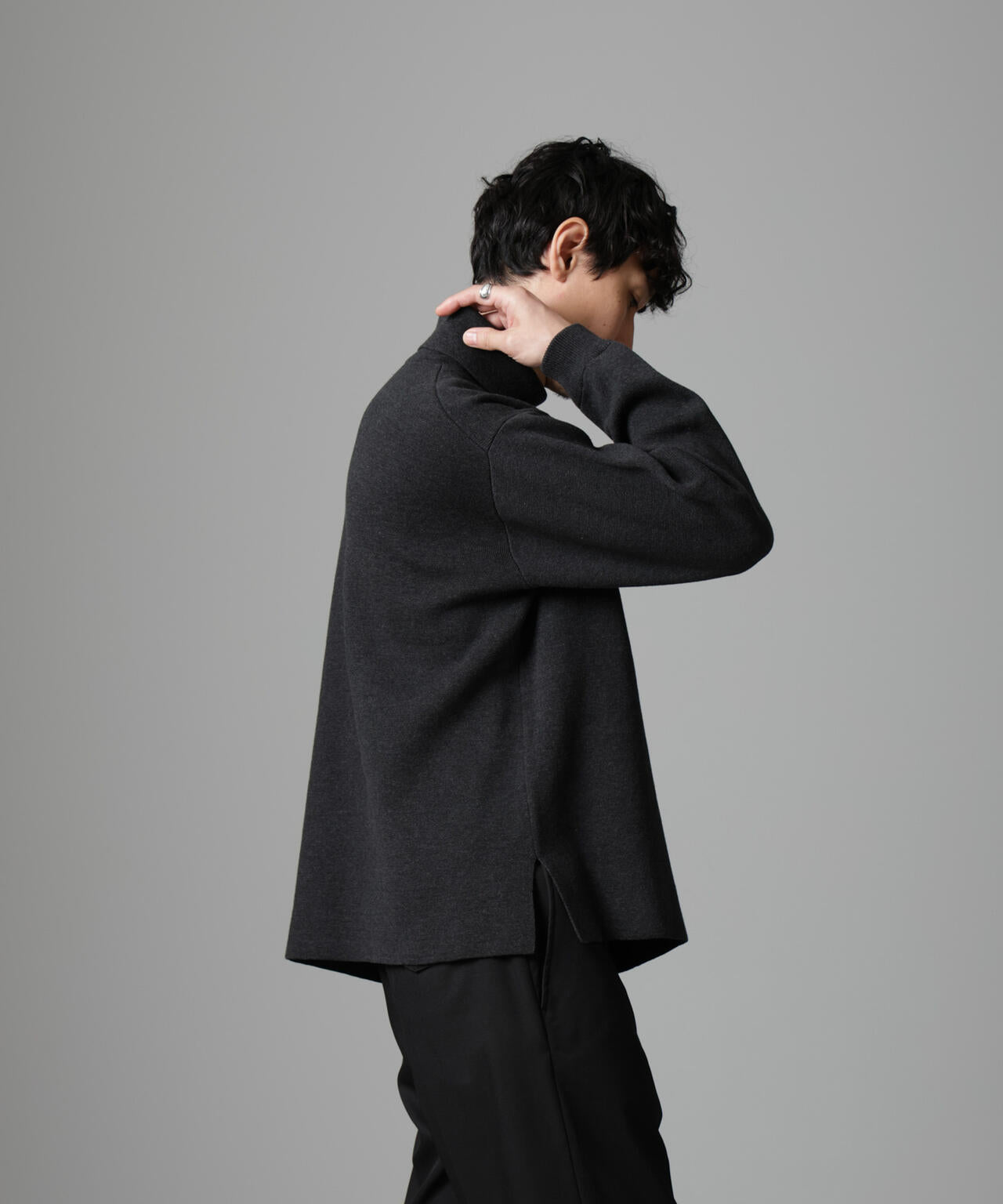 ミラノリブ ワイド タートルネック ニット