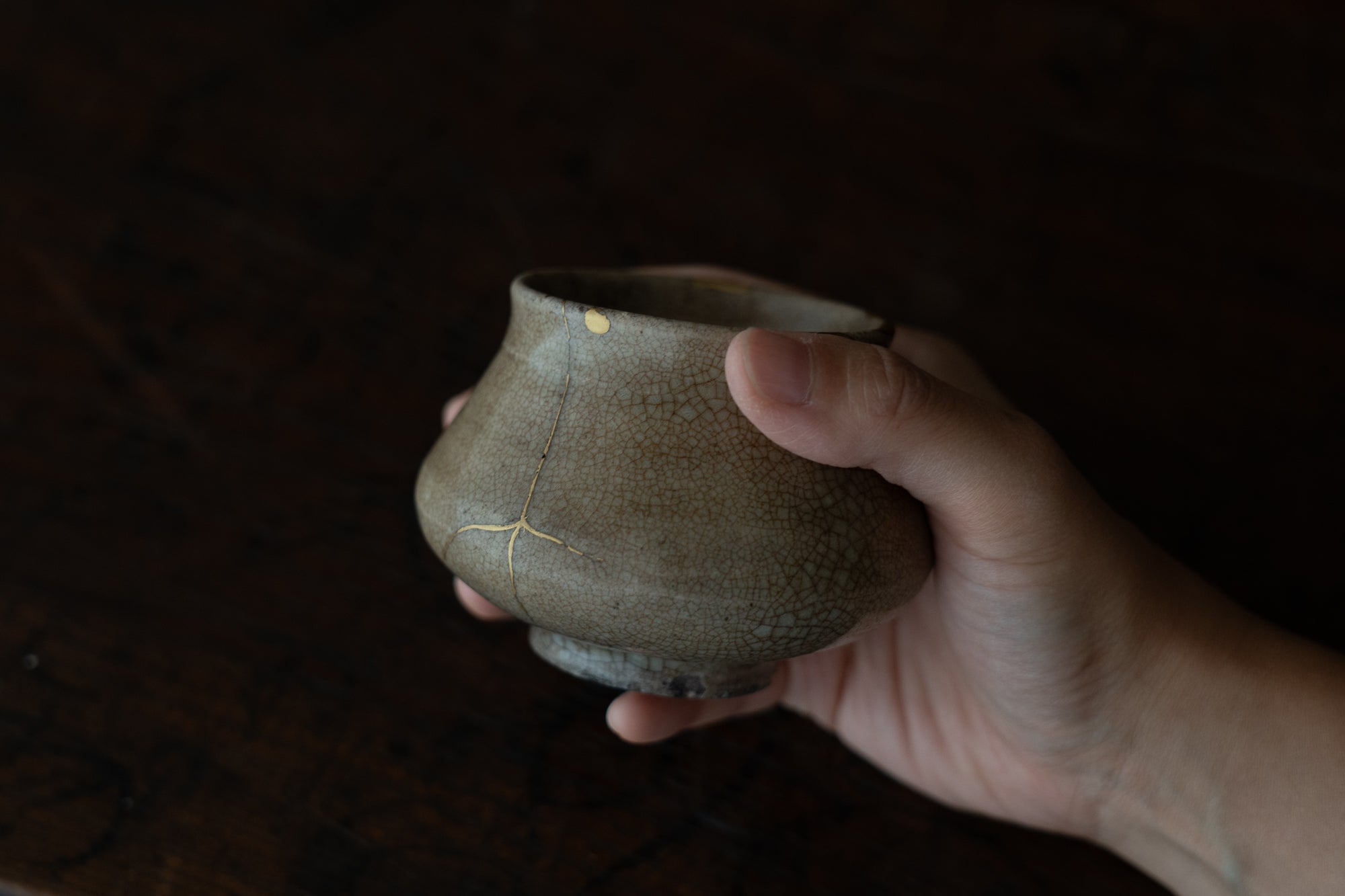 李朝井戸釉塩笥盃