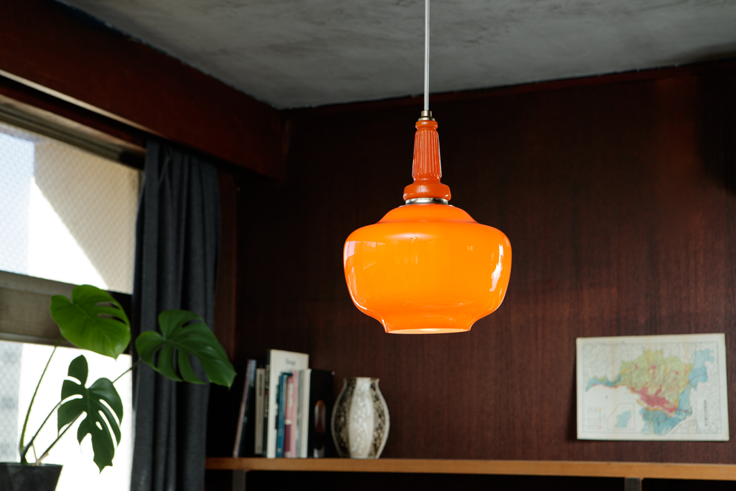ナショナル ガラス製 レトロペンダントライト オレンジ – store by roovice