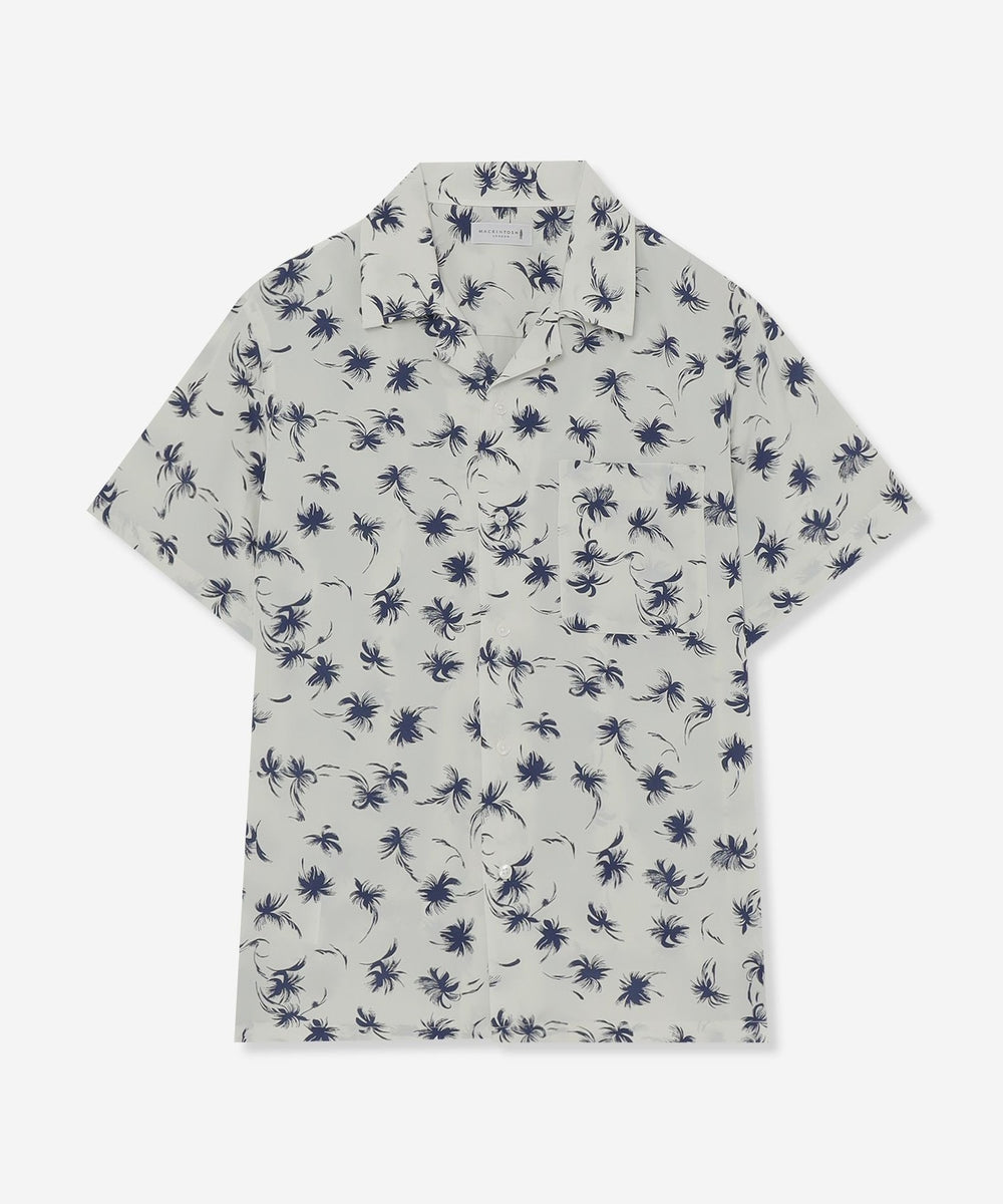 LEON掲載】プラムツリープリント半袖オープンカラーシャツ(トップス