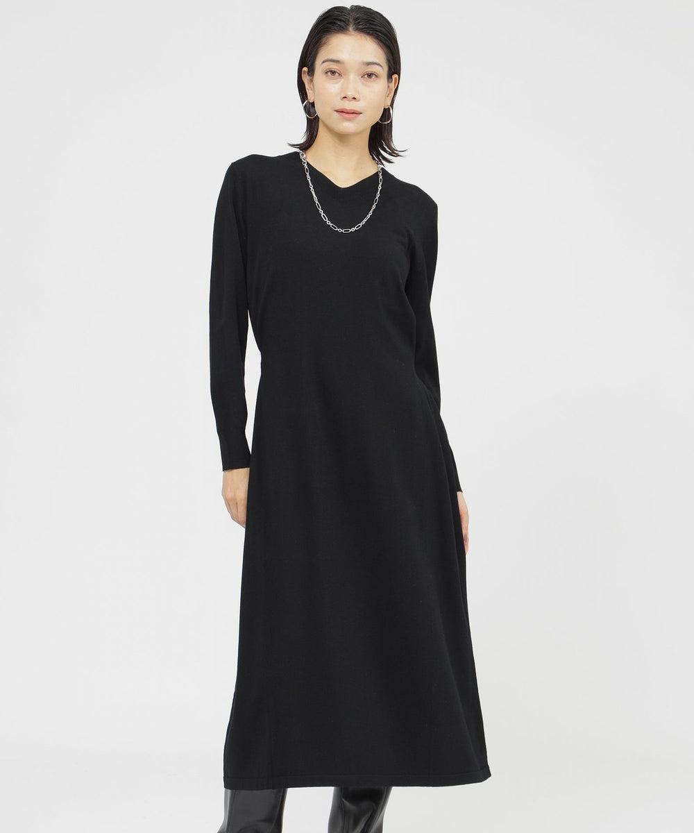 L】【カタログ掲載品】ベルトニットワンピース(ワンピース)｜EVEX by