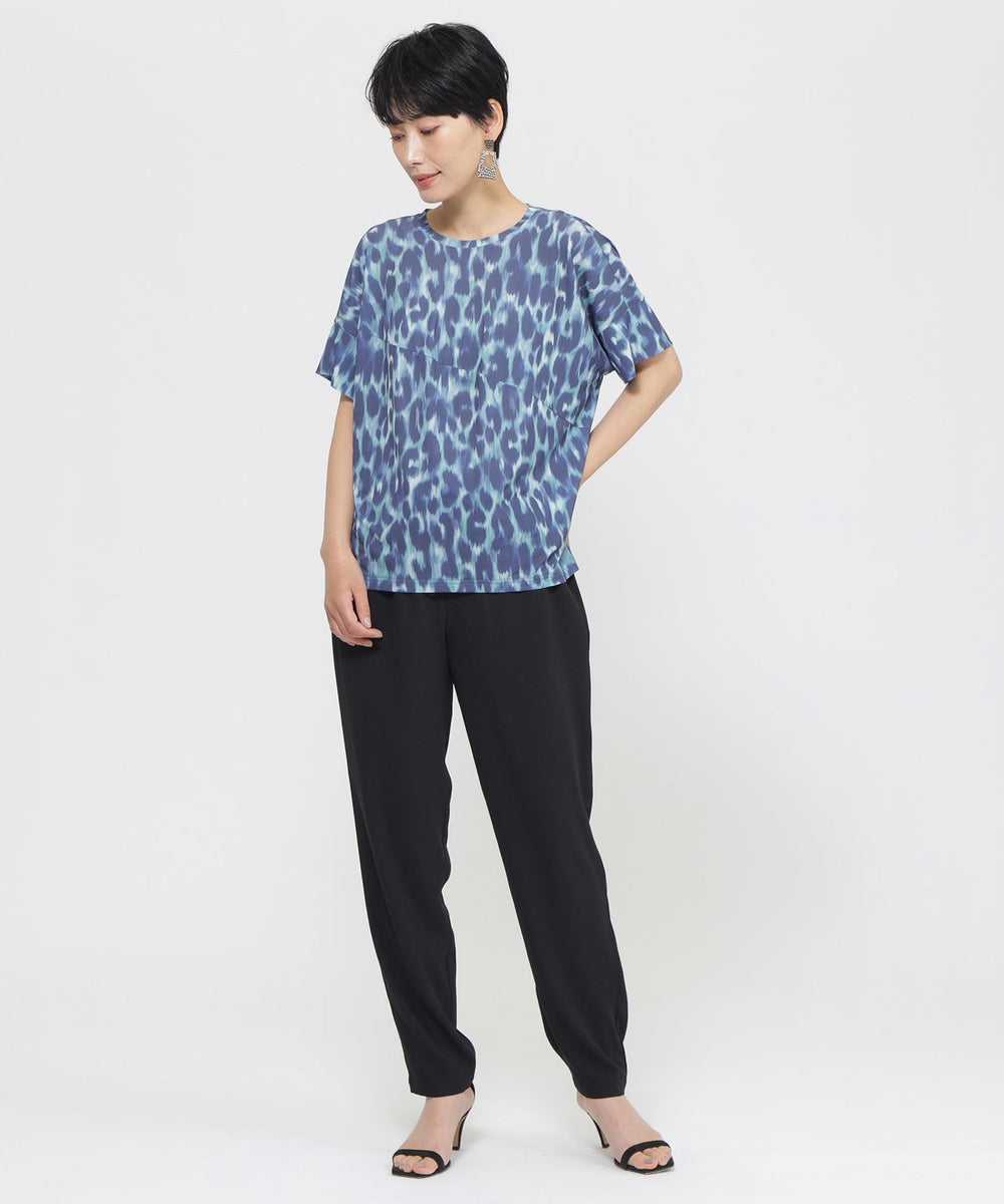 接触冷感】【ウォシャブル】クールレオパードカットソー(トップス