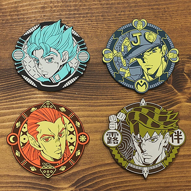 ジョジョの奇妙な冒険ラバーコースター5点 康一 億泰 空条承太郎 岸辺