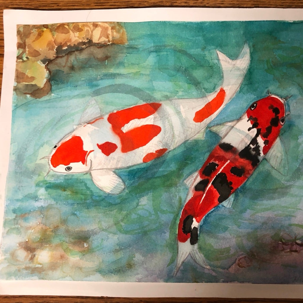 Hawaii. 水彩画 ハワイで人気 錦鯉 | HAWAIIでエンジョイ