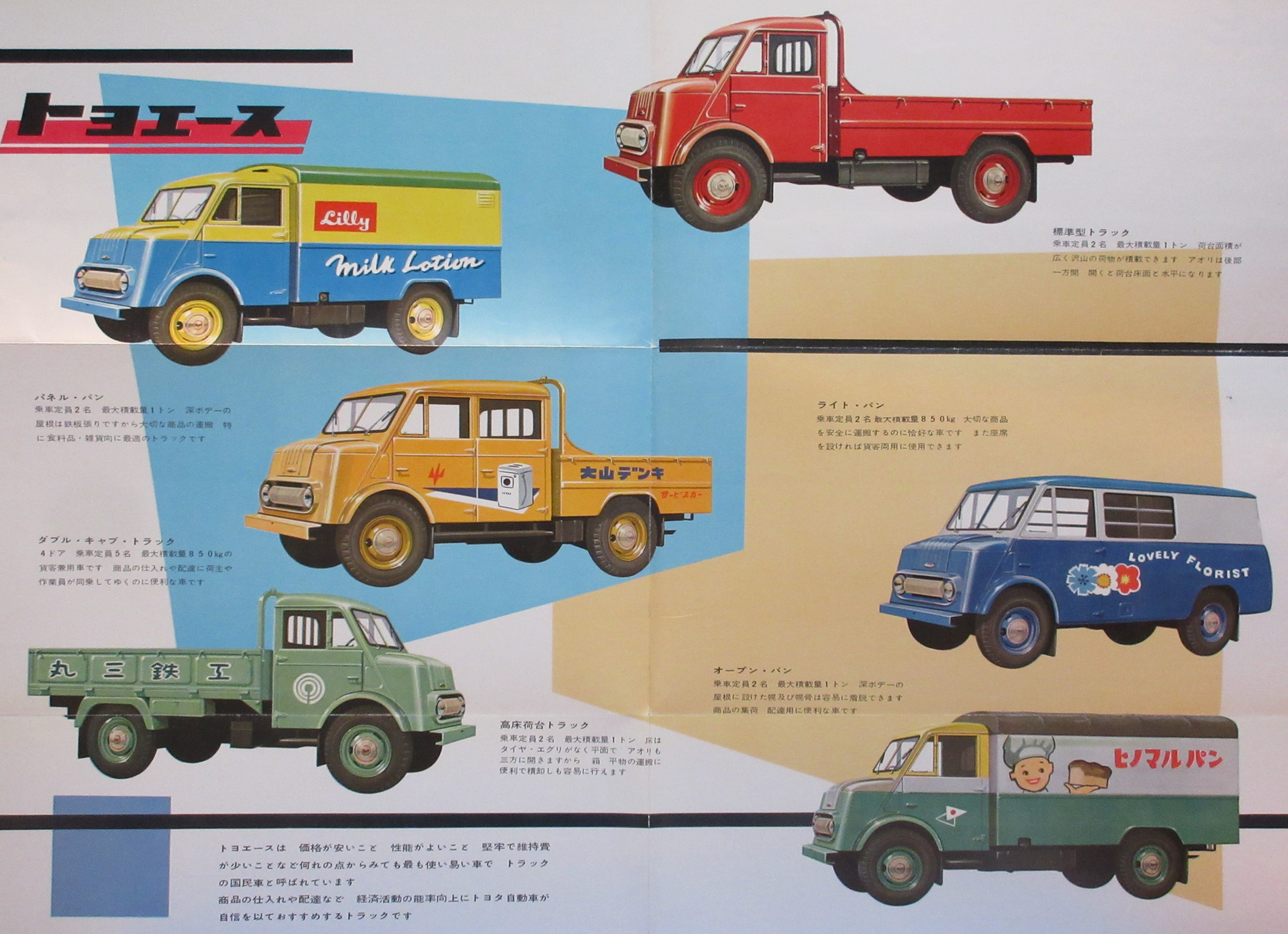 ☆1957年旭玩具 初代トヨエースSKB 小サイズ ～ ブリキ自動車