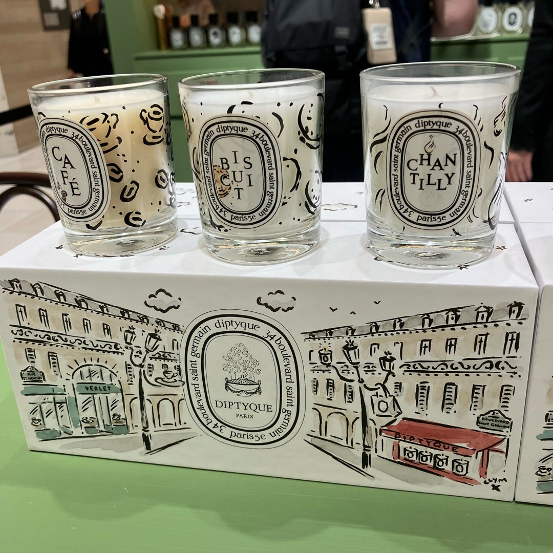 DIPTYQUE キャンドルコフレCafe/Chantilly/Biscuit Biscuits, coffee