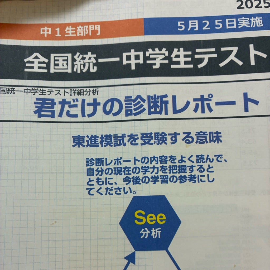 全国統一中学生テスト 中1 平均点 成績 | ✧中高一貫生の母の日記