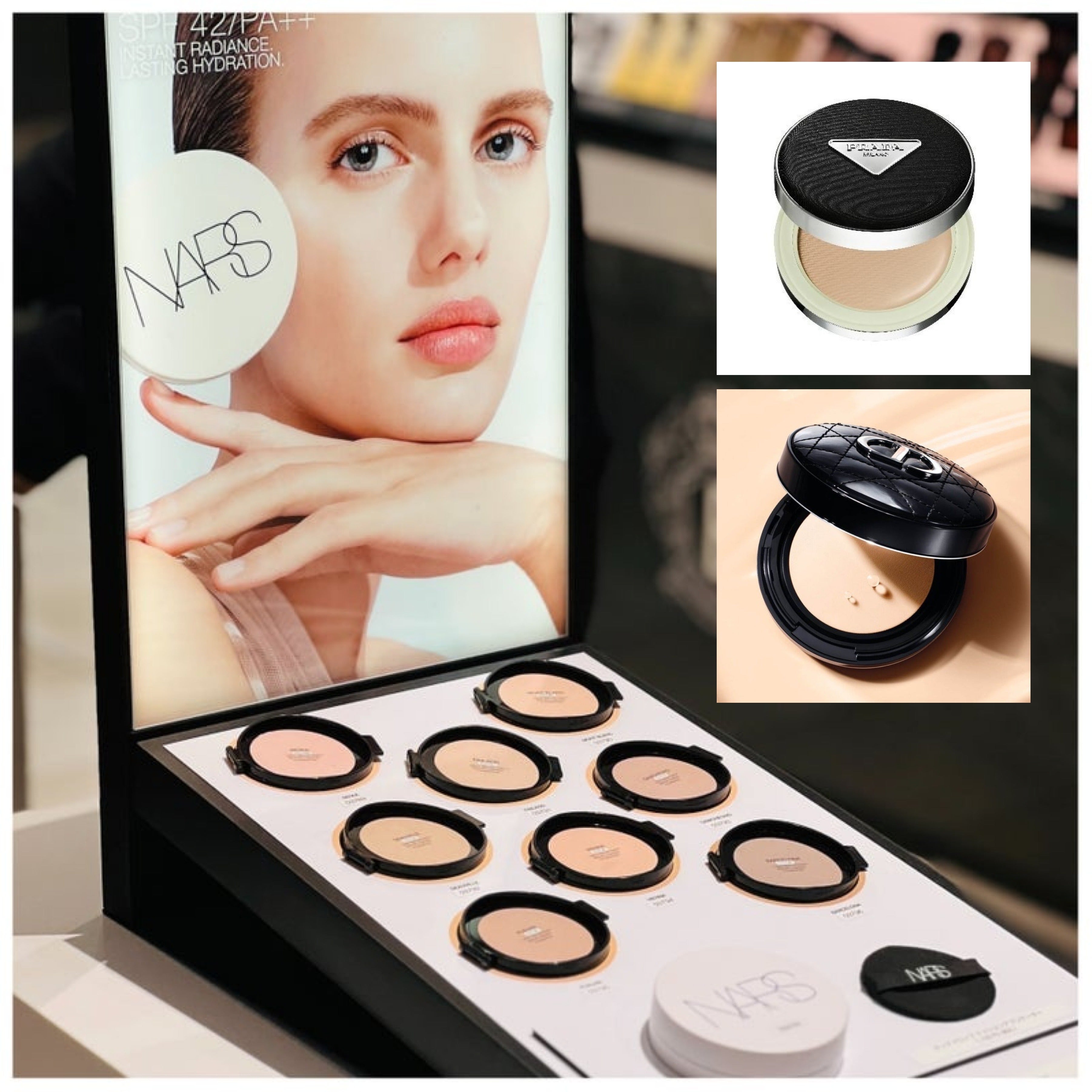 NARS【ライトリフレクティング】シリーズのクッション／PRADA／DIOR