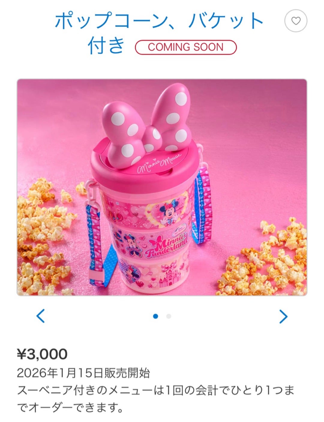 まさかの事態】ミニーのパルパルーザ、ポップコーンバケットが公式から