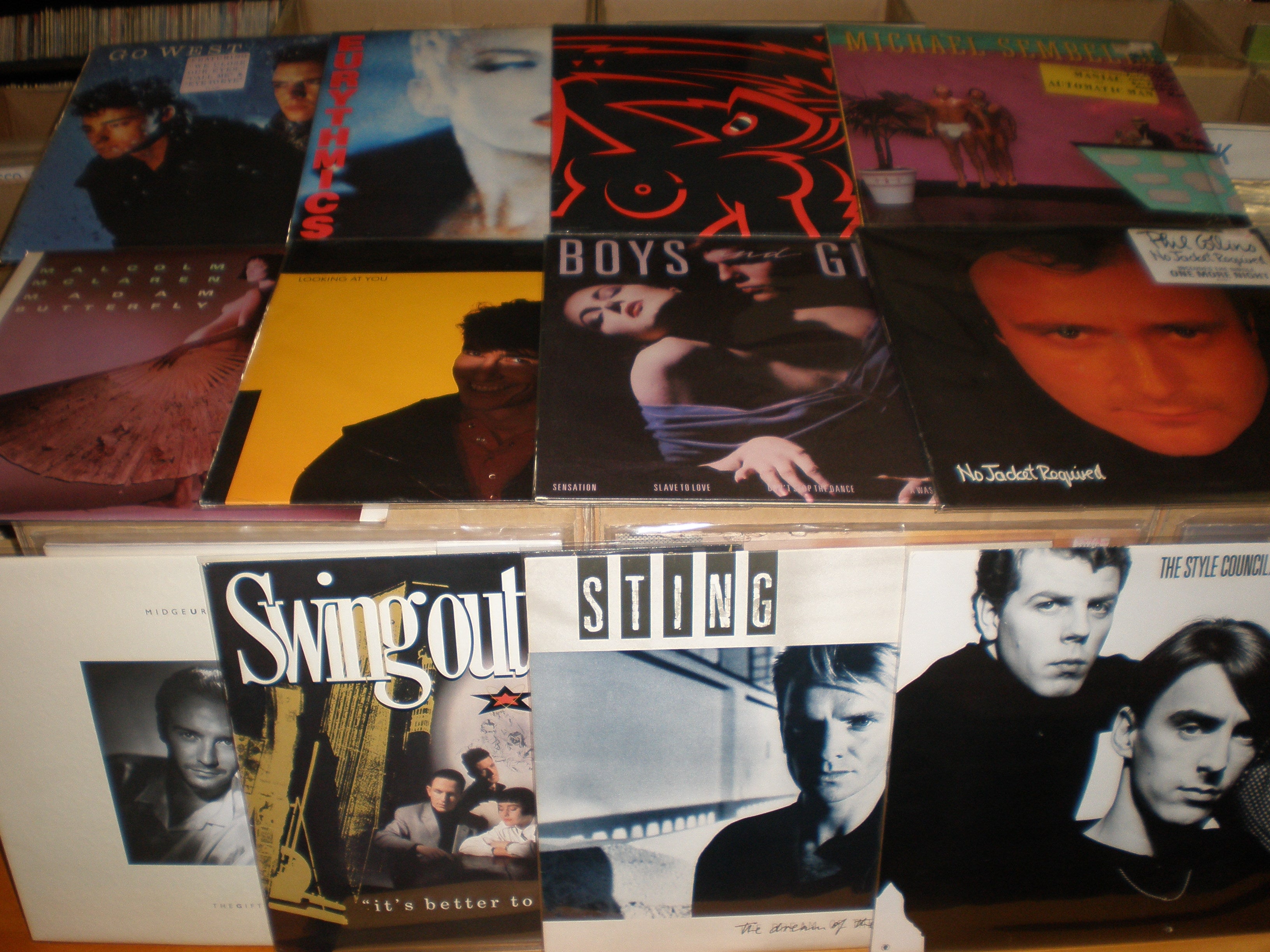 80s洋楽の中古LPレコード12枚を店頭に出しました。Sting、Style