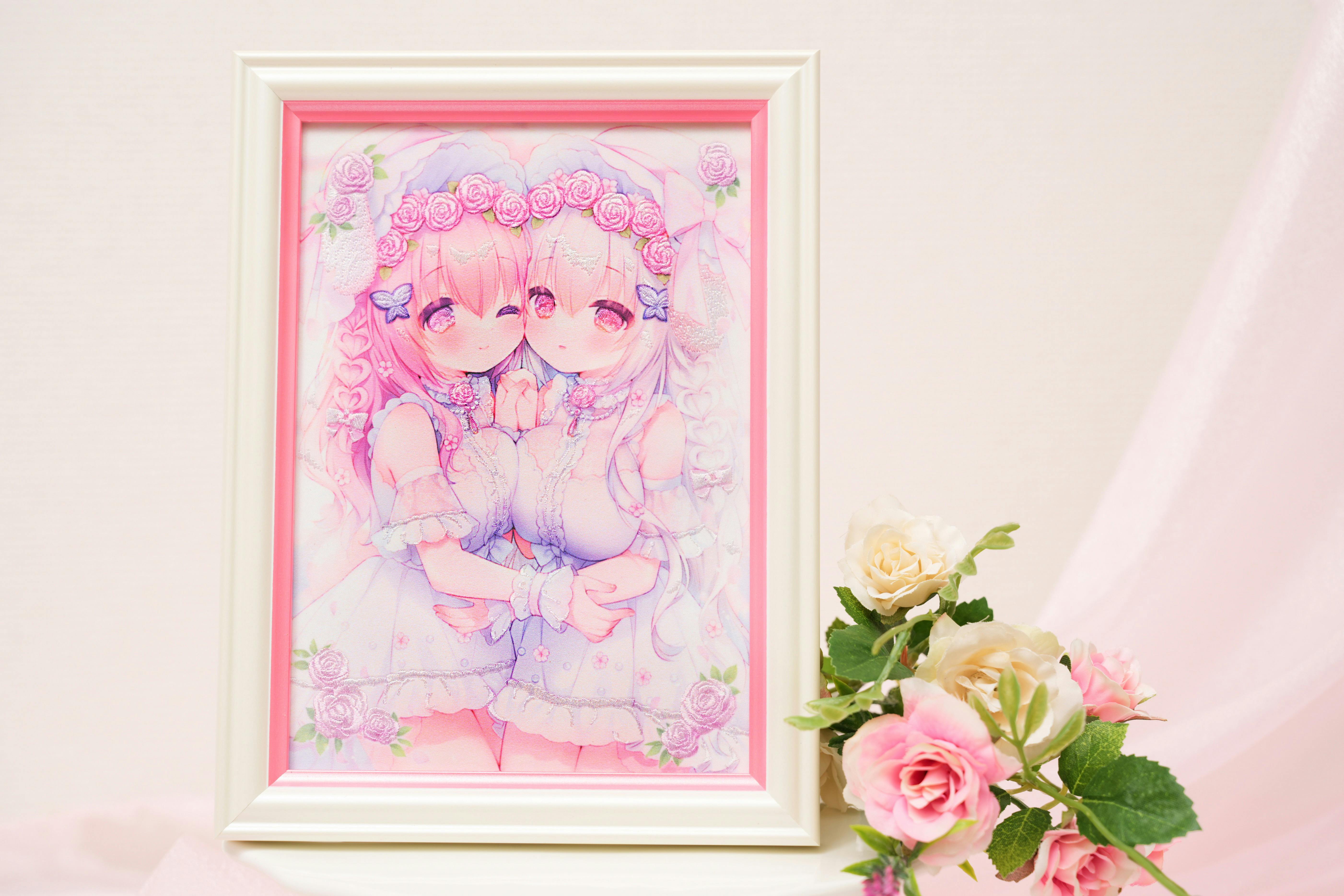 細やかな刺繍が、ふたりの物語をもっと輝かせる。W桜ちゃん刺繍アート