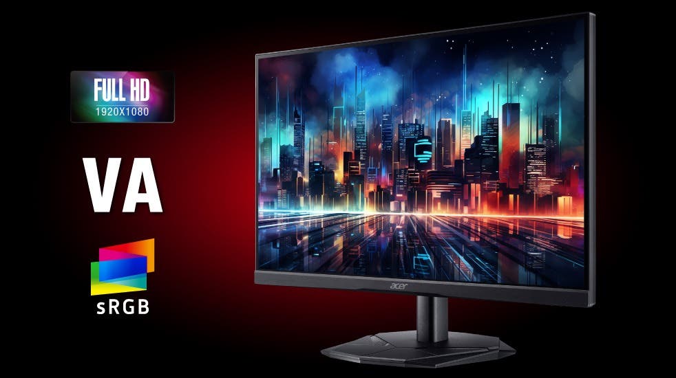 Acer 23.8インチ フルHD 200Hz 0.5ms(GTG) 広視野角 VA 非光沢 sRGB 99