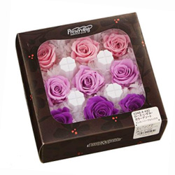 即日☆【プリザーブド】大地農園/ローズ・いずみ・カラーアソート 9輪