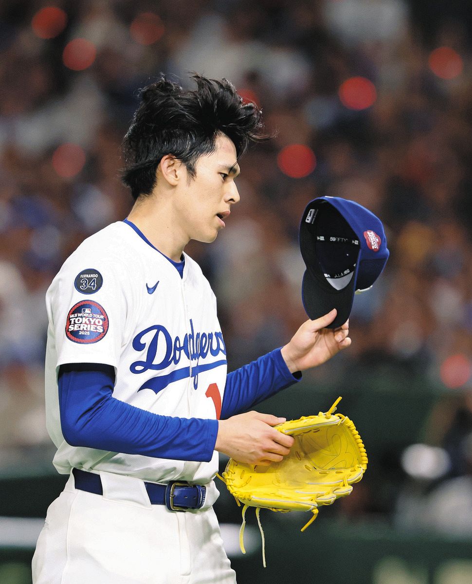 佐々木朗希、ドジャース初登板初先発での白星ならず 最速163キロも荒れ