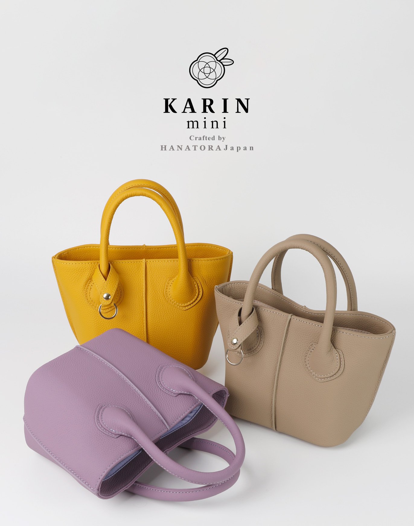珠玉の本革 ミニトート 2wayふんわりデザインバッグ『KARIN mini