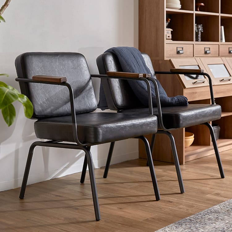 2脚セット]1人掛けソファ ダイニングソファ ヴィンテージ調 [幅63