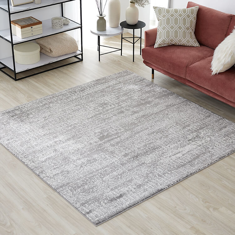 ヴィンテージラグマット（2畳：グレー/ブルー）ミックスカラー[185×185