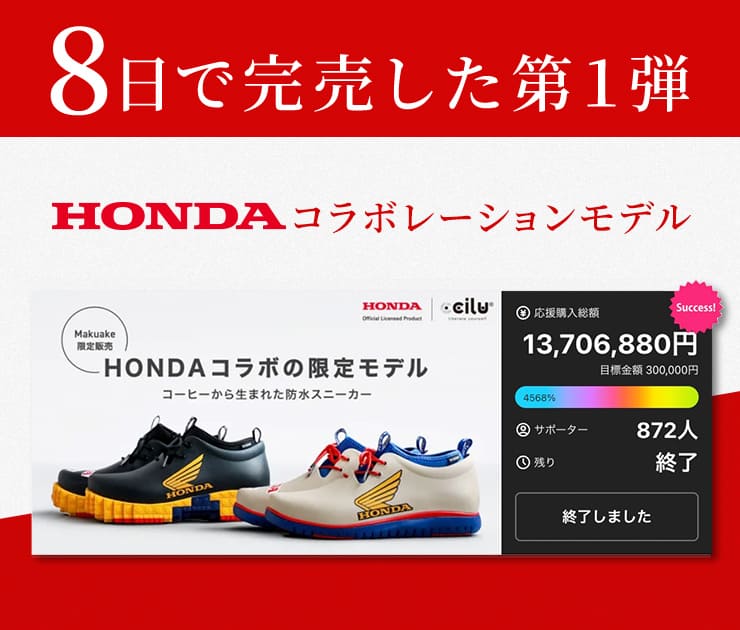 Honda×cciluコラボ第2弾】毎日履ける！超快適な全天候型の防水シューズ