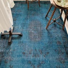 トルコ ヴィンテージラグ A136 超大判 レア ダークネイビー オーバー