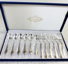 ノリタケ 銀メッキ デザートカトラリー12本セット 15.2ミクロン 箱付