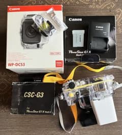 ①使用日数2日の新同品！Canon G1XmarkⅡ＋防水ケース等付属品多数