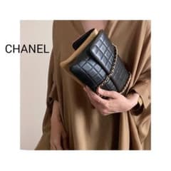 極美品♡ラムスキン チョコバー 2.55 バイカラー チェーンバッグ W