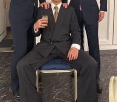 成人式 スーツ ディオール セットアップ ブラック ダブル ストライプ