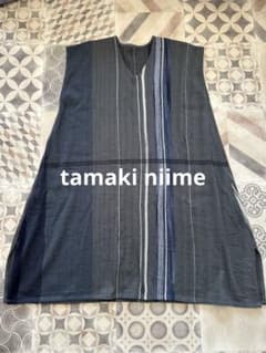 タマキニイメtamaki niime☆ウール・コットン ダークグレー ワンピース