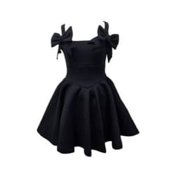 lilLilly ボンディングリボンワンピース ブラック - メルカリ