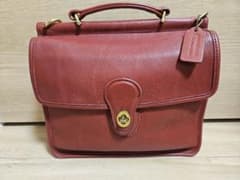 オールドコーチ レザー 赤 ショルダーバッグ willis 9927 - メルカリ