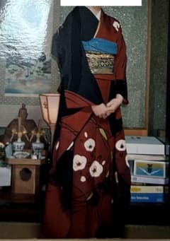 美品✨️】振袖フルセット レトロモダン 赤 黒 椿 1998年製 成人式