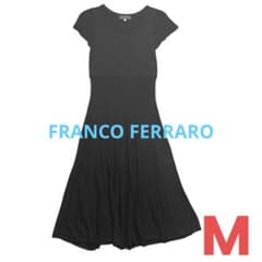 フランコフェラーロ 鍵編み ニットワンピース インナー付 黒 2 日本製