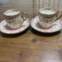 ノリタケ デミタスカップ ソーサー ボーンチャイナ 花柄 ローズ ピンク