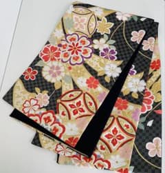袋帯 振袖用袋帯No.169 黒系 七宝 熨斗 古典華紋様 - メルカリ
