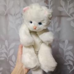 創美社 白猫 ペルシャ猫 昭和レトロ ぬいぐるみ くたくた猫 当時物