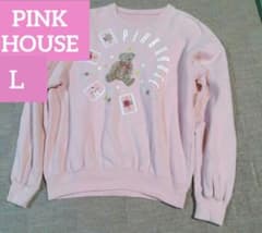 ピンクハウス】レトロ トレーナー 前後ワッペン 可愛いクマさん L