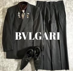 極上ウール デザイナーズダブルブレストスーツ & BVLGARI ネクタイ
