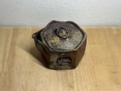 127. 備前焼 宝瓶 登り窯 カニとタニシ 貝6角 手びねり 急須 - メルカリ