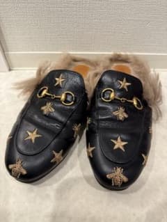 グッチ GUCCI プリンスタウン フラットサンダルスリッパビースター 37