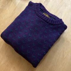 90s Eddie Bauer｜バーズアイ コットンニット 総柄 パープル - メルカリ
