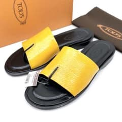 未使用✨TOD'S トッズ フラットサンダル パテントレザー イエロー 23cm