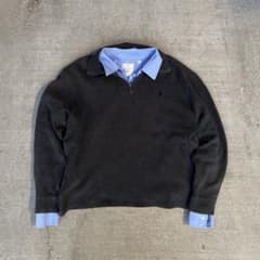 Polo Ralph Lauren ハーフジップ ニット グレー シャツセット - メルカリ