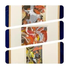 ◇素敵な抽象画を3点まとめてどうぞ◇堀内袈裟雄 ガッシュ 額装 一点物